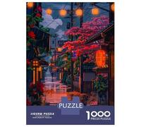 Tokyo Anime Rainy Day 1000 Piece Jigsaw Puzzle, Historic Square Architecture, Screen-Free Fun, Matte Printed Jigsaw, for Travel Lovers, 38x26cm/1000pcs