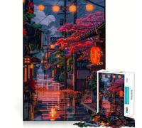 Tokyo Anime Rainy Day Jigsaw Puzzles 1000 Pieces for Teenagers Thought Toy Shared Fun Precise Edge Santa Wish Item 38x26cm
