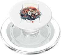Tokyo Asian inspired vintage style 80s retro Japanese Tiger PopSockets PopGrip for MagSafe