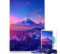 Tokyo at Sunset Aesthetic Hard Jigsaw Puzzle for Adults 1000 Pieces Boost Recall Calm Escape Tight Edge 50x75cm