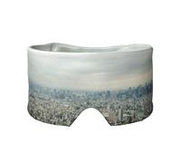 Tokyo Bird Eye View Print Sleep Eye and Ear Muffs Mask - Soft & Breathable, Ideal for Travel, Meditation, and Nighttime Use