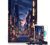 Tokyo by Night Jigsaws 1000 Pieces for Adults Mind Exercise Toy Stress Relief Design Assembly Elegant Gift 38x26cm