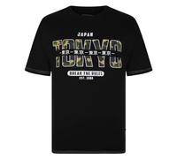 Tokyo Camo Print Tshirt Kingsize Mens Short Sleeve Crew Neck Summer Graphic Regular Fit Top Black Khaki 2XL-8XL 5720 (4XL, Black)