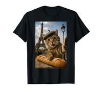 Tokyo Cat in Straw Hat with Tea Cup Skytree City View Japan T-Shirt
