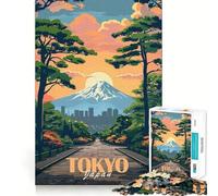 Tokyo City Minimalist Adults Puzzles 1000 Piece Jigsaws Mind Exercise Toy Relaxed Mind Design Assembly Santa Wish Gift 38x52cm