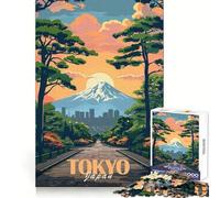Tokyo City Minimalist Adults Puzzles 1000 Piece Jigsaws Mind Exercise Toy Relaxed Mind Design Assembly Santa Wish Gift 38x52cm