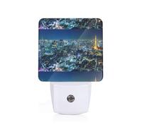 Tokyo City Plug-in Led Night Light with Motion Sensor Dusk to Dawn Sensor Backlit Nightlight for Bedroom Bathroom
