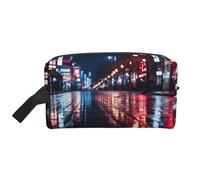 Tokyo City Print Portable Travel Toiletry Storage Bag Large Capacity 600D Polyester Cosmetic Storage Bag