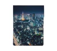 Tokyo City Printed 13 Inch Laptop Sleeve PU Leather Shockproof Notebook Computer Bag Cover Tablet Carrying Case
