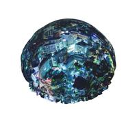 Tokyo City Printed Hair Wrap, Double Layer Shower Cap For Women, Reusable Hair Protector For Bathing