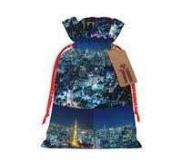 Tokyo City Printing 4.7x6.9 In Christmas Bag With Drawstring,Ideal For Adults To Wrap Gifts For Christmas Halloween