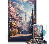 Tokyo City View Adults Puzzles 1000 Piece Jigsaws Brain Teaser Home Pastime Image Assembly Memorable Gift 50x75cm