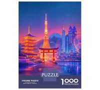Tokyo Cityscape at Dusk Jigsaw Puzzle 1000 Pieces, Historic Square Architecture, Thick Cardboard Pieces, Birthday Gift for Home Décor Fans, Paper Board, 52x38cm/1000pcs