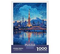Tokyo Cityscape at Night Jigsaw Puzzle 1000 Pieces, Romantic City Break Scene, Matte Printed Jigsaw for Travel Lovers, Screen-Free Fun, 70x50cm/1000pcs