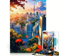 Tokyo Cityscape at Sunset 1000 Pieces Jigsaws Adults Puzzles Logic Boost Toy Bonding Time Premium Edge Premium Gift 38x52cm