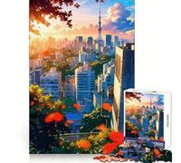 Tokyo Cityscape at Sunset Hard Jigsaw Puzzle for Adults 1000 Pieces Boost Recall Calm Escape Tight Edge 50x75cm