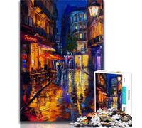 Tokyo Cityscape Oil Painting Jigsaw Puzzles for Teenagers 1000 Piece,for Educational Game Challenge Toy for Is Ideal As A Gift for The Whole Family (38x26cm)