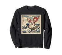 Tokyo Corgi Great Wave Mount Fuji Sunset Sweatshirt