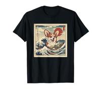 Tokyo Corgi Great Wave Mount Fuji Sunset T-Shirt
