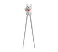 TOKYO design studio Children's White 22cm Cute Lucky Cat Starter Changeable Chopsticks