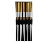 Tokyo Design Studio - Chopsticks 5-pack, Gold & White - Wood