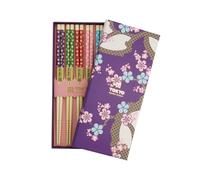 Tokyo Design Studio Dark Blue Sakura Set of 5 Chopsticks Giftset