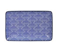 Tokyo Design Studio - Nippon Blue Sushi Plate 13,5x21 cm, Dots - Blue