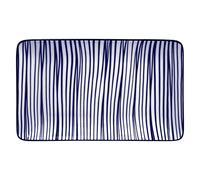Tokyo Design Studio - Nippon Blue Sushi Plate 13,5x21 cm, Lines - Blue