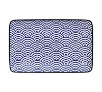 Tokyo Design Studio - Nippon Blue Sushi Plate 13,5x21 cm, Wave - Blue