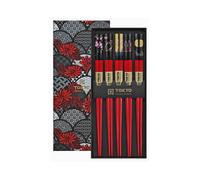 Tokyo Design Studio Red Set of 5 Chopsticks Giftset