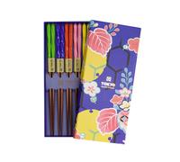 Tokyo Design Studio Wooden BLue Leaves Set of 5 Chopsticks Giftset