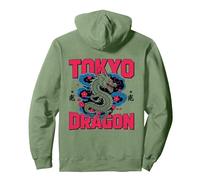 Tokyo Dragon Japanese Street Style Myth Pullover Hoodie, Adult Unisex, Sage Green, Large