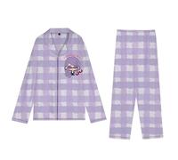 Tokyo Ghoul Anime Pajama Sets Kamishiro Rize Long Sleeve Plaid Top and Bottoms Cute Cartoon Nightwear Loungewear 2 Piece Sets