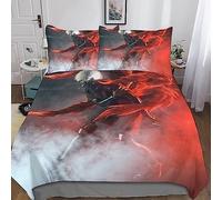 Tokyo Ghoul Duvet Cover Sets,Soft Microfiber Quilt Covers 3D Print Kaneki Ken Comforter Cover with Pillowcases,3Pices Set for Boys Girls Kids,with Zipper Closure Double（200x200cm）
