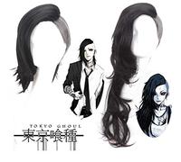 Tokyo Ghoul female COS wig Mask Maker Uta Wig long black and silver Grey Anime Cosplay Wigs+wig cap