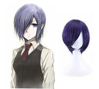 Tokyo Ghoul Kirishima Touka for Women and Man Unisex Cosplay Wigs 35cm Short Straight Blue Anime Synthetic Hair Wig for Party