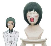 Tokyo Ghoul:Re Mutsuki Toru Cosplay Short Straight Anime Costume Party Wig Synthetic Hair Unisex Halloween Green gradient black