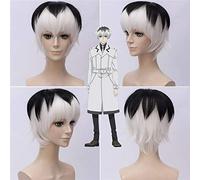 Tokyo Ghoul Wigs Kaneki Ken Wig Cosplay Costumes Re Yonebayashi Saiko Wig Black White Hair for Halloween Party