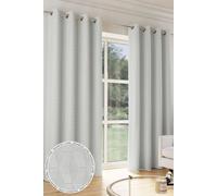 Tokyo' Grey Velvet Embossed Eyelet Thermal Dimout Curtain Pair Enhanced Living Grey 117cm width x 183cm drop