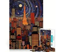 Tokyo Japan at Night 1000 Pieces Jigsaw Puzzles for Adults Thought Toy Calming Play Precise Edge Heartfelt Gift 38x26cm