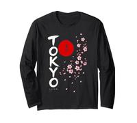Tokyo Japan BRUSHWORK Lettering Sakura Cherry Blossom Long Sleeve T-Shirt