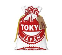 Tokyo Japan Cityscape Print Drawstring Gift Bags Small Item Treats Wrapping Storage Bags Christmas Birthday Party Holiday