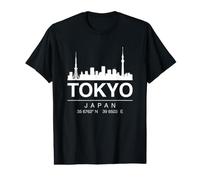 Tokyo Japan Coordinates City Skyline Silhouette Japan Travel Value Graphic T-Shirt