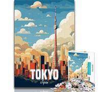 Tokyo Japan Jigsaw Puzzles for Adults 1000 Piece,Toys Educational Games Stress Relieving Suitable for Desktop Decoration 38x26cm