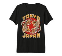 Tokyo Japan Koi Circle Rose Emblem Collection Premium T-Shirt