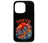Tokyo Japan Koi Fish Castle Sakura Art Illustration Case for iPhone 13 Pro