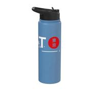 Tokyo Japan LINE Art Aesthetic Sakura Cherry Blossom Stainless Steel Insulated Water Bottle