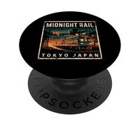 Tokyo Japan Midnight Train Vintage Rail Otaku Fan Souvenir PopSockets Adhesive PopGrip