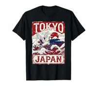 Tokyo Japan Mount Fuji Crane Sakura Japanese Art T-Shirt