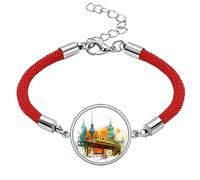 Tokyo Japan Rail Train Tower Lucky Red String Bracelet Rope Bracelet Handmade
